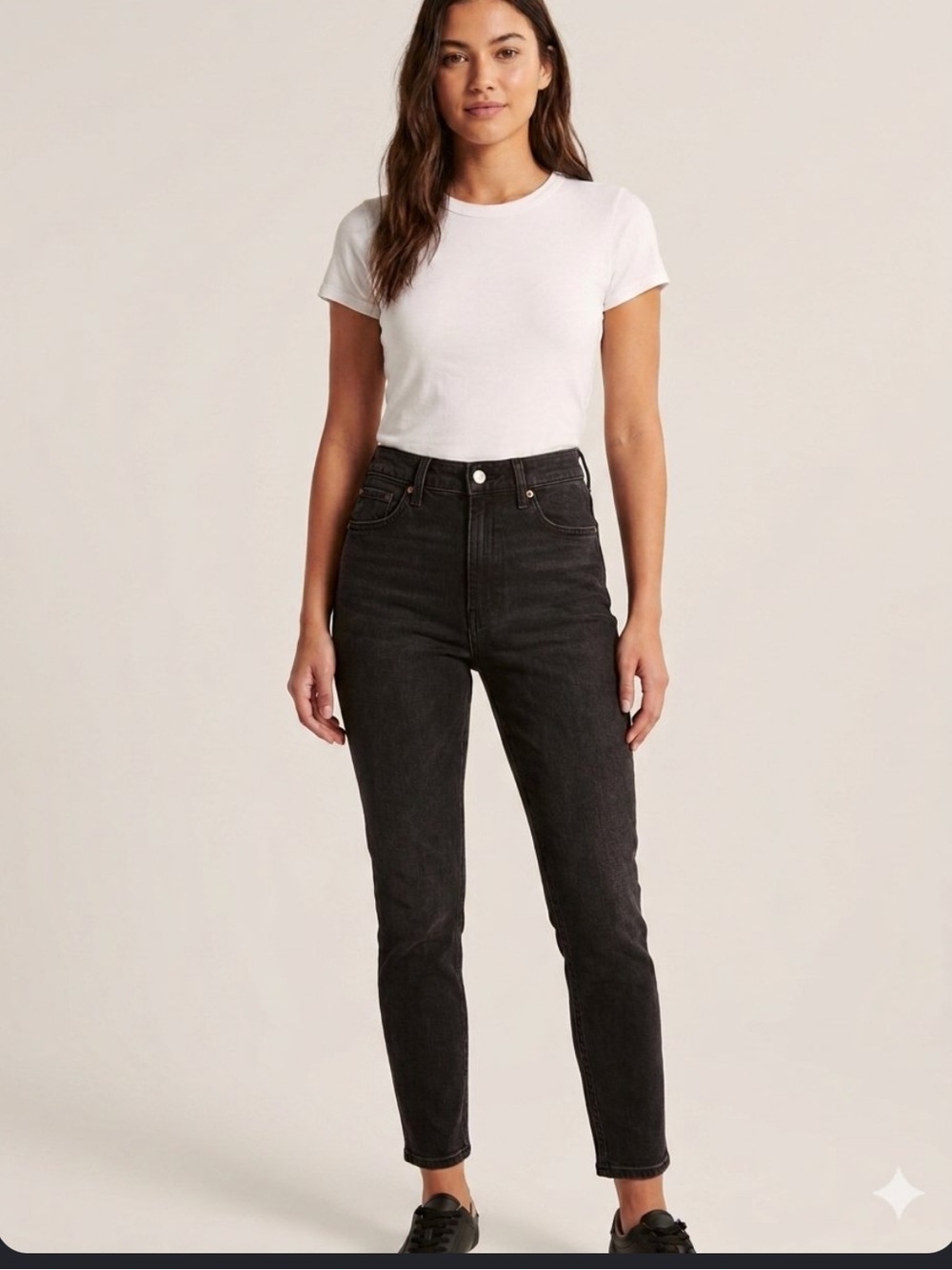 👗Abercrombie & Fitch Black High-Rise curve love denim